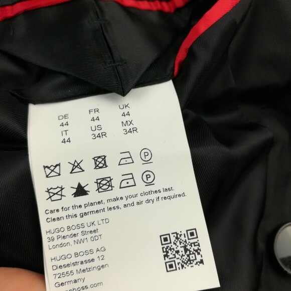 Hugo Boss Coat Jacket Water Repellent Double Breasted Regular Fit - Size 34R - Picture 6 of 14